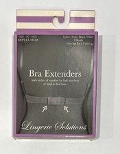 NEW Lingerie Solutions Bra Extenders 3 Hooks Nude Black White One Set of Each