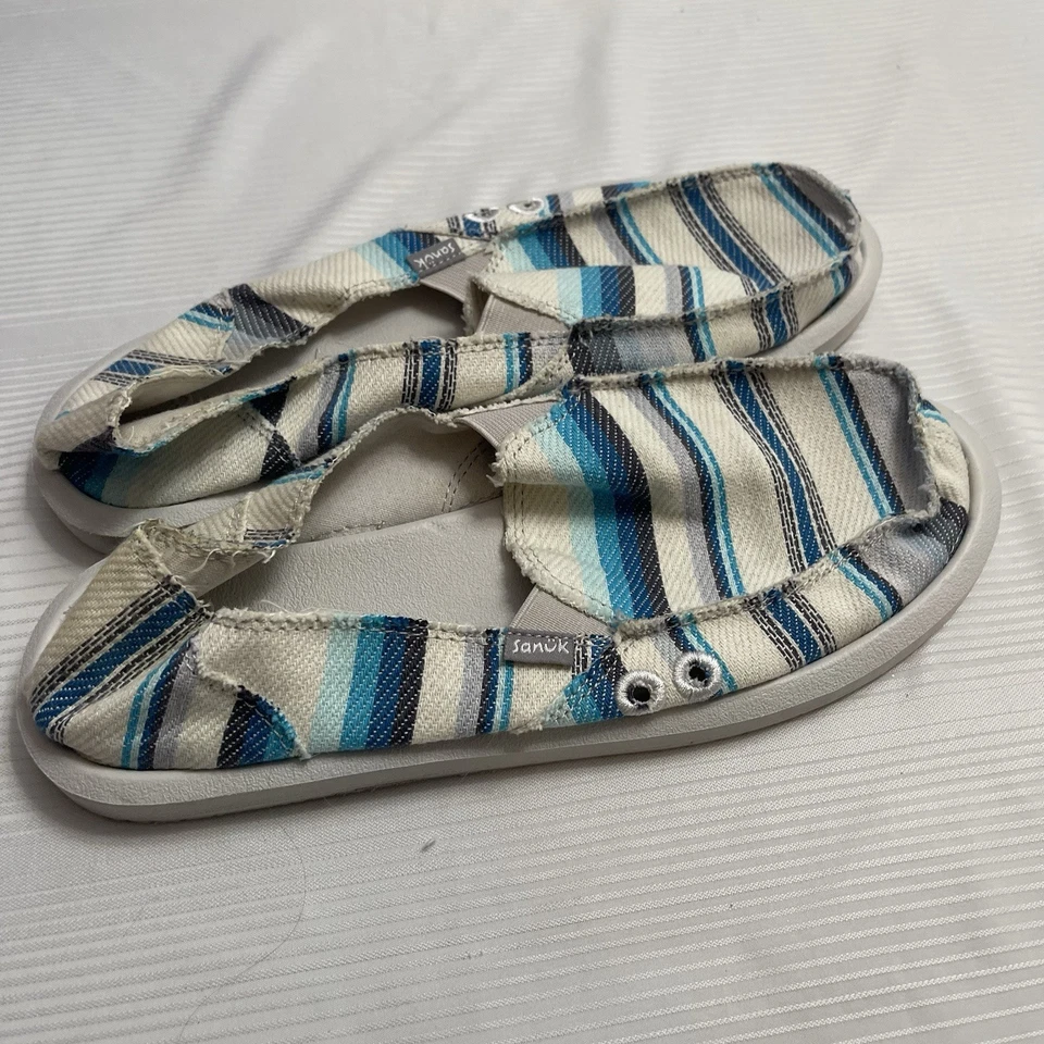 Туфли для серфинга SANUK You Got My Back Blanket синие в полоску размер 9 - Изображение 2 из 4