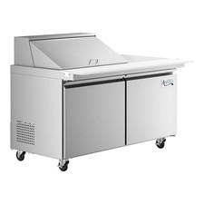 60" 2 Door Mega Top Stainless Steel Refrigerated Sandwich Prep Table with Workst