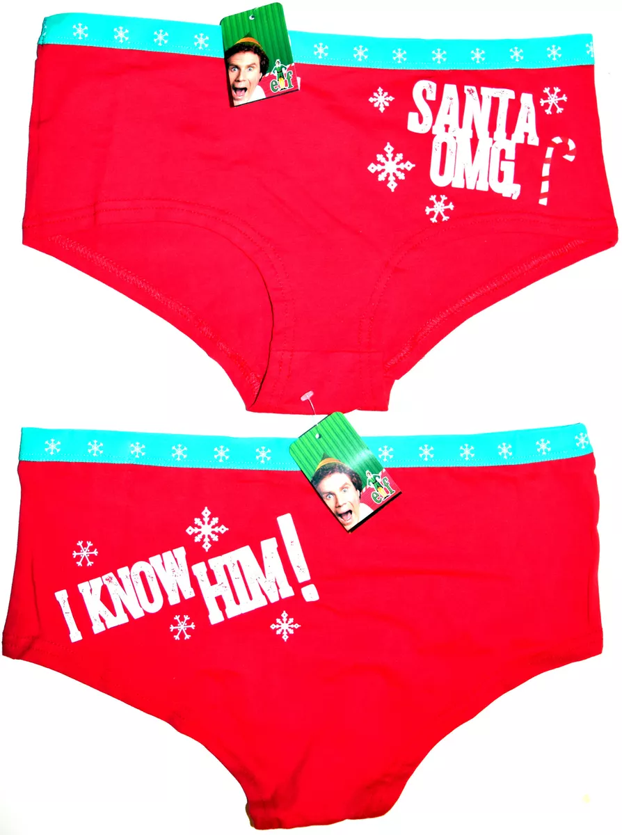 Elf Film Knickers Panties Santa OMG Christmas Underwear Women UK Sizes 10  to 20