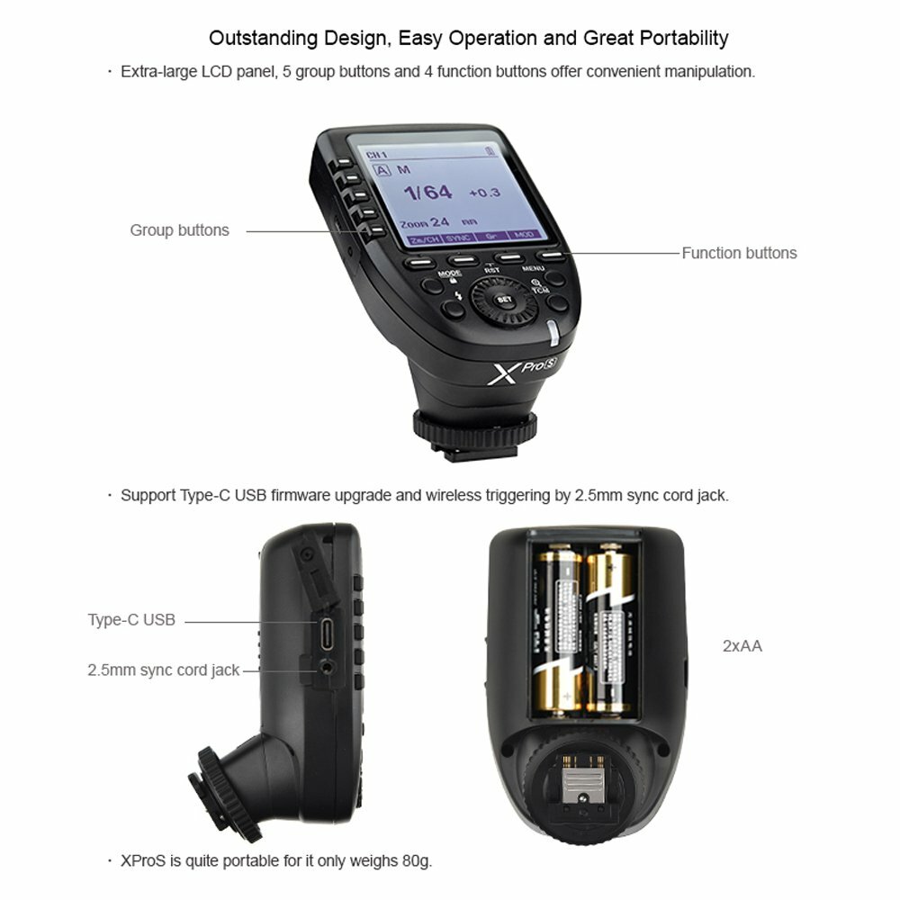 Godox Xpro-S TTL 2.4G Wireless X system Transmitter Sync Flash Trigger For Sony Godox Xpro-S TTL 2.4G Wireless X system Transmitter Sync Flash Trigger For Sony