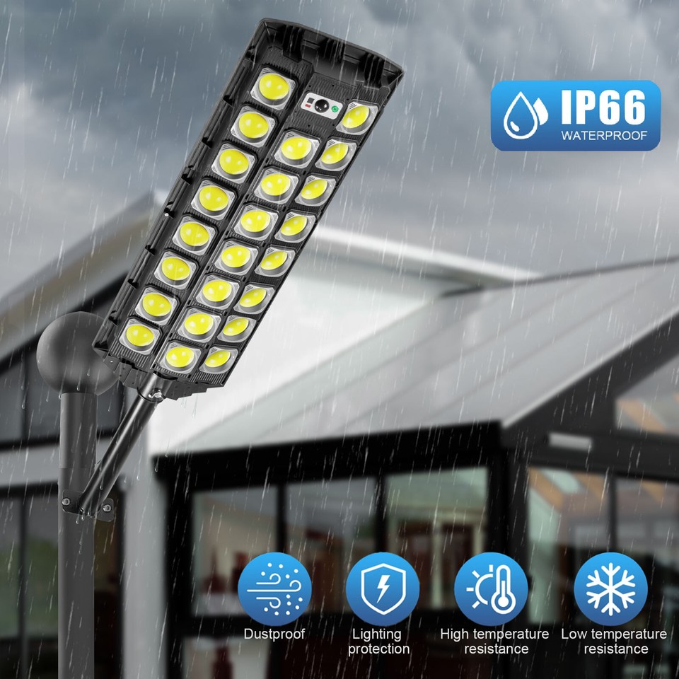 Commercial Solar Street Light - 150W LED, 6000K, Dusk To Dawn With Pole & Motion Sensor
