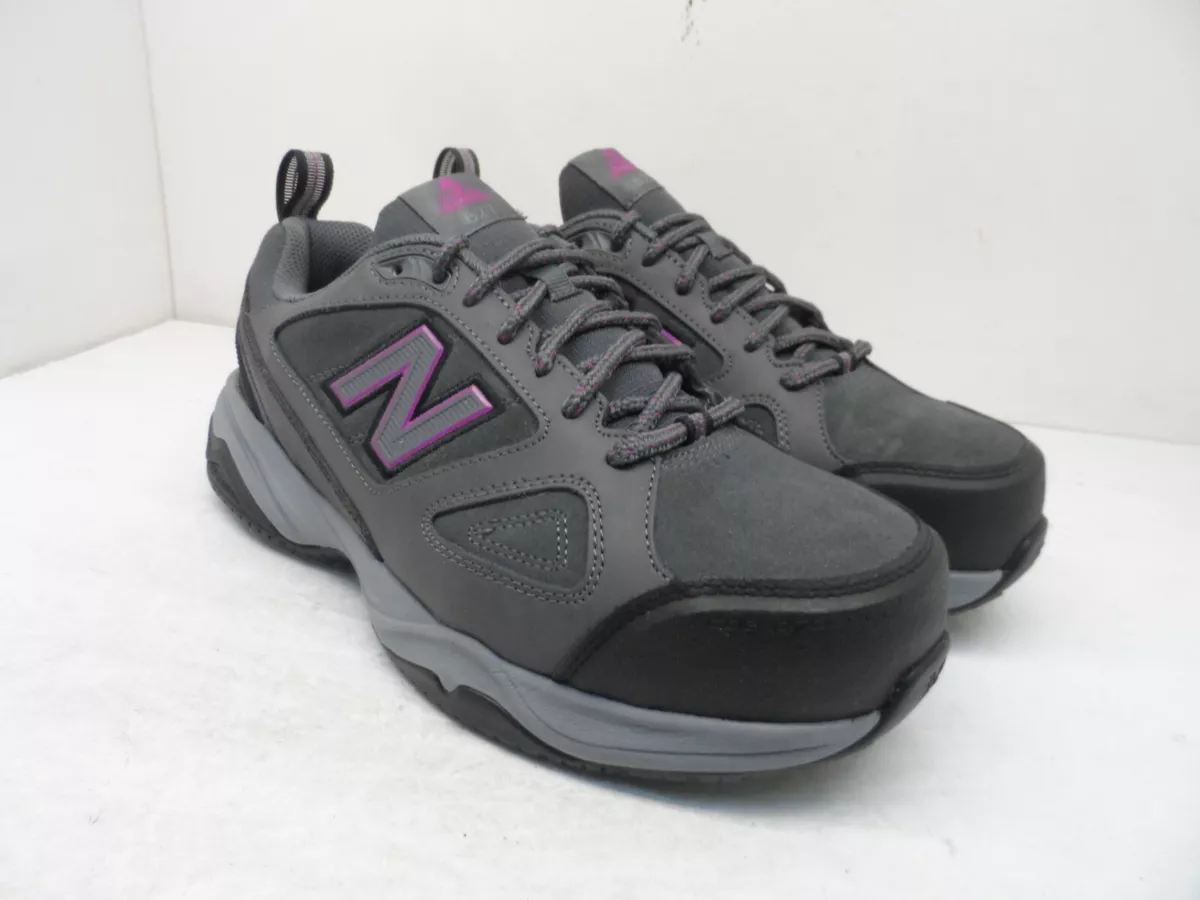 New Balance Women s 627v2 Steel Toe Work Shoes Grey Pink Leather Size 10 2E