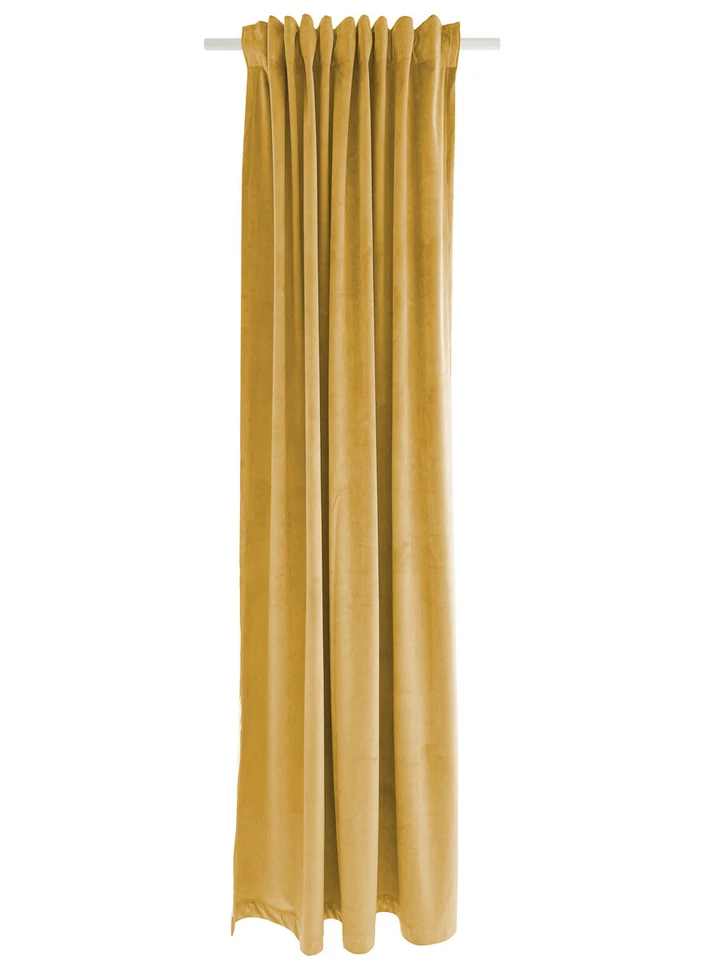 Samtvorhang Uni safran blickdicht Velia 245x140 (33,95€/1Stk)
