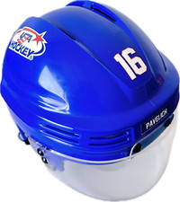 USA Hockey Miracle on Ice 1980 Mark Pavelich Mini Helmet - Royal