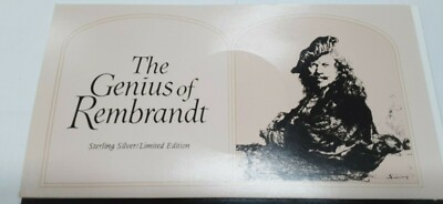 Franklin Mint Genius/Rembrandt PR .925 Silver Medal-Christ/Sea