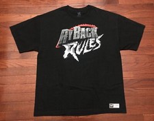 WWE RYBACK RULES T SHIRT MENS XL BLACK RED WORLD WRESTLING AUTHENTIC WEAR WWF