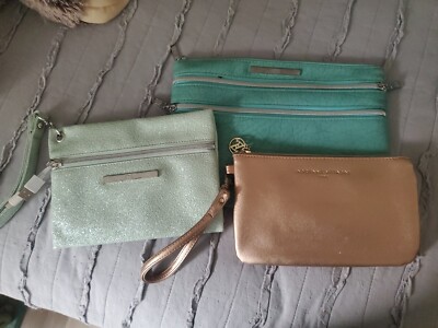Lot Of 3 Clutches Adrienne Vittadini Jones NY Handbag With Mobile Power Bank