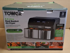 Tower T17099 Vortx 5.2L & 3.3L Eco Dual Basket Air Fryer, Black