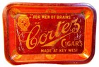 Vintage Metal Tip Tray Cortez Cigars   "FOR MEN OF BRAINS"   Made In Key West  — photo 1