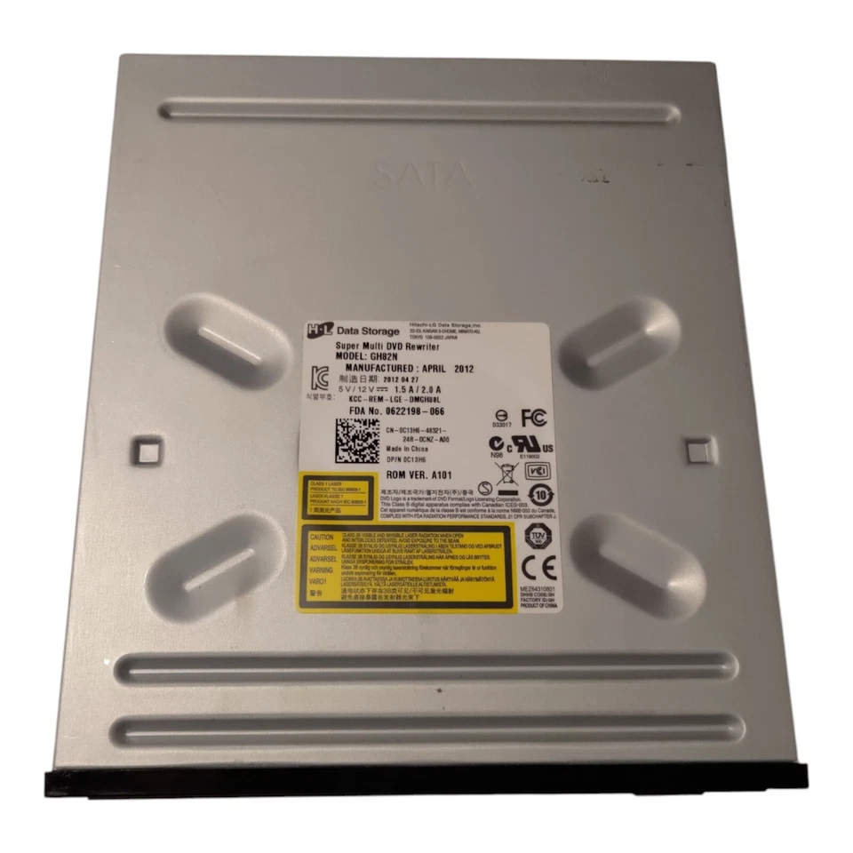 Unidad óptica SATA HLDS GH82N súper multi grabadora de DVD Dell 0C13H6 Foto 2 de 3