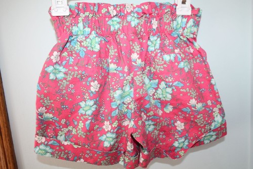 Janie and Jack Girls Size 4 LET'S FLAMINGO Pink Floral Paperbag Waist Bow Shorts - 第 2/4 張圖片