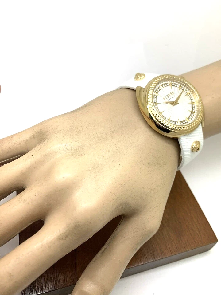 Versus by Versace Women's Watch VSPHF2921 Gold Case White Leather Band 38mm - Image 4 of 4