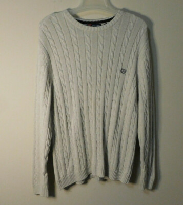 Chaps Est.1978 Mens Sweater Cotton Sz XXL/TTG/EEG Ivory / Off White
