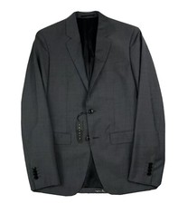 Theory Gray Charcoal Striped Wool Mens Blazer Size 36R NWT