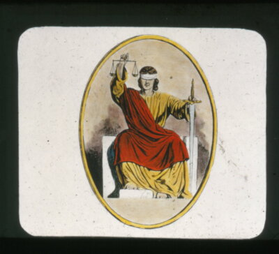 Antique Masonic Ward-Stilson Natural Color Slide Justice