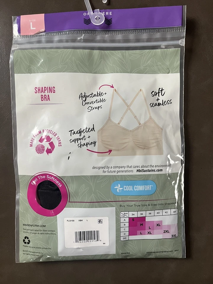 Sujetador modelador negro L Maidenform Flexees para mujer Cool Comfort soporte específico ¡Nuevo! Foto 2 de 2