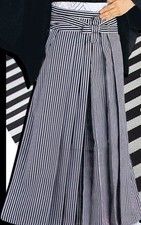 Japanese Men's Traditional Kimono Andon HAKAMA Skirt Polyester Striped JAPAN