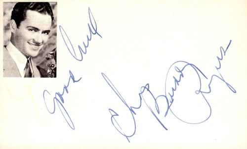 Charles Buddy Rogers signiertes Autogramm 3x5 Karteikarte Flügel - Bild 1 von 2