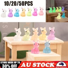 10-50x Easter Mini Luminous Resin Bunnies Ornament Glow Miniature Figures Rabbit