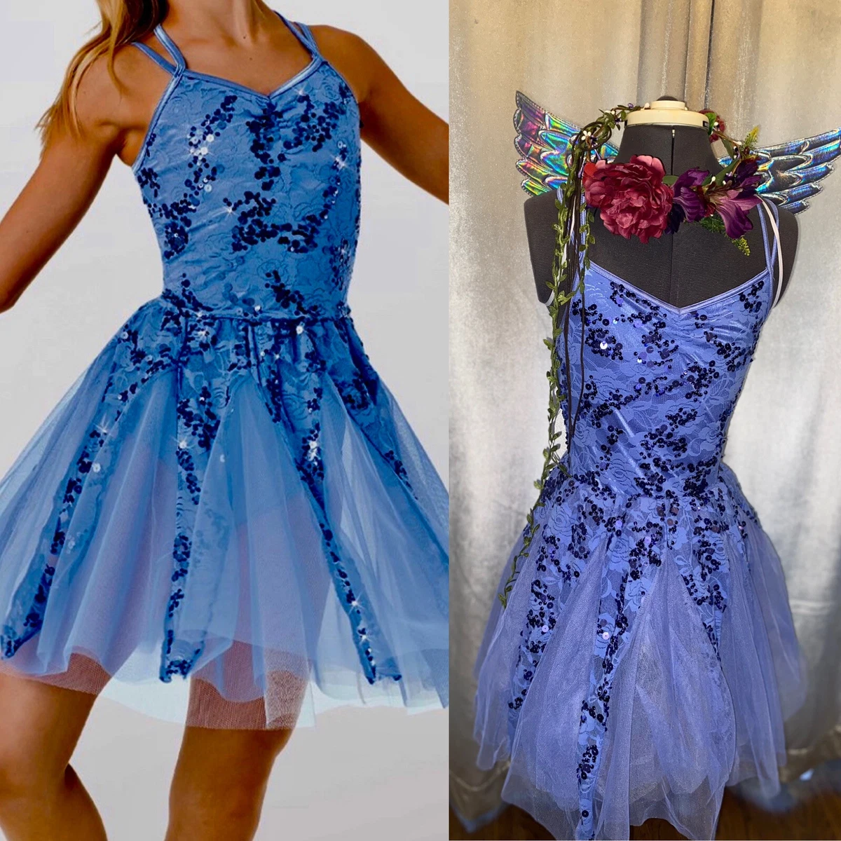 Weissman Dance lyrical dress Fairy costume child LC 14 The Blue fairy