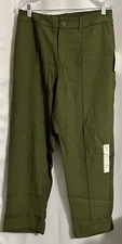 Women's Olive High-Rise Slim Fit Pintuck Ankle Pants - A New Day Size 12/R New