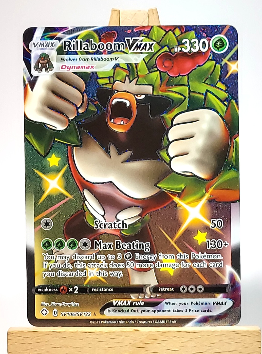 Pokemon Rillaboom VMAX - SV106/SV122 - Shining Fates - Shiny Vault - Near Mint