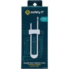 10-2pk -Safety 1st White Double Door Cabinet Slide Safety Lock 48481