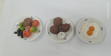Arte Presepiale Salomone 3 piatti cibo ceramica cera presepe napoli miniatura