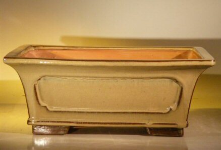 Olive Green Ceramic Bonsai Pot Rectangle Prol Series OD 12.0"x 9.5" x 4.75" - Picture 1 of 1