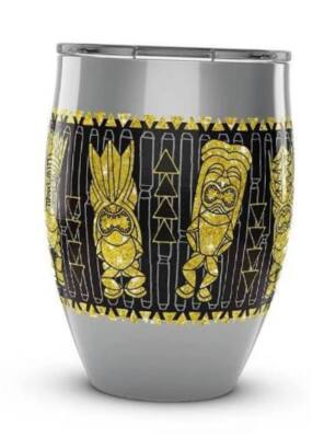 Tervis Tumbler Tiki Time Stainless 12Oz Wine Glass Gold Black w Slider Lid  NEW | eBay
