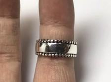 PLAIN STERLING SILVER ROUND BALL BEAD STYLE ETERNITY RING BAND UNISEX SIZE 5