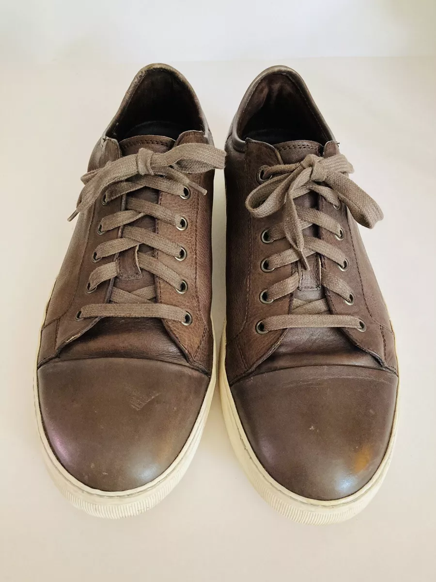 Lanvin Mens Sneakers Brown Leather Low Top Lace Up US11 | eBay