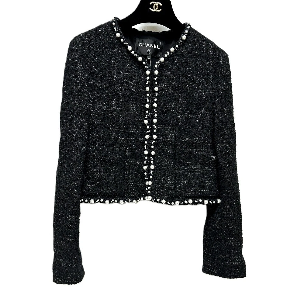 Giacca CHANEL P78982 Primavera Estate 2025 pre collezione tweed e perle mai usata