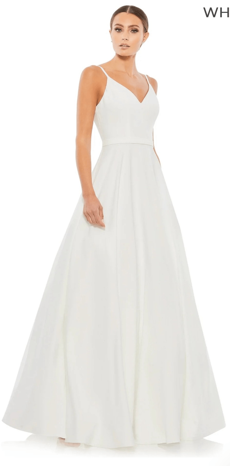 Ienna for Mac Duggal 48855 V-Neck Classic A-Line Ballgown in White NWT Size 10