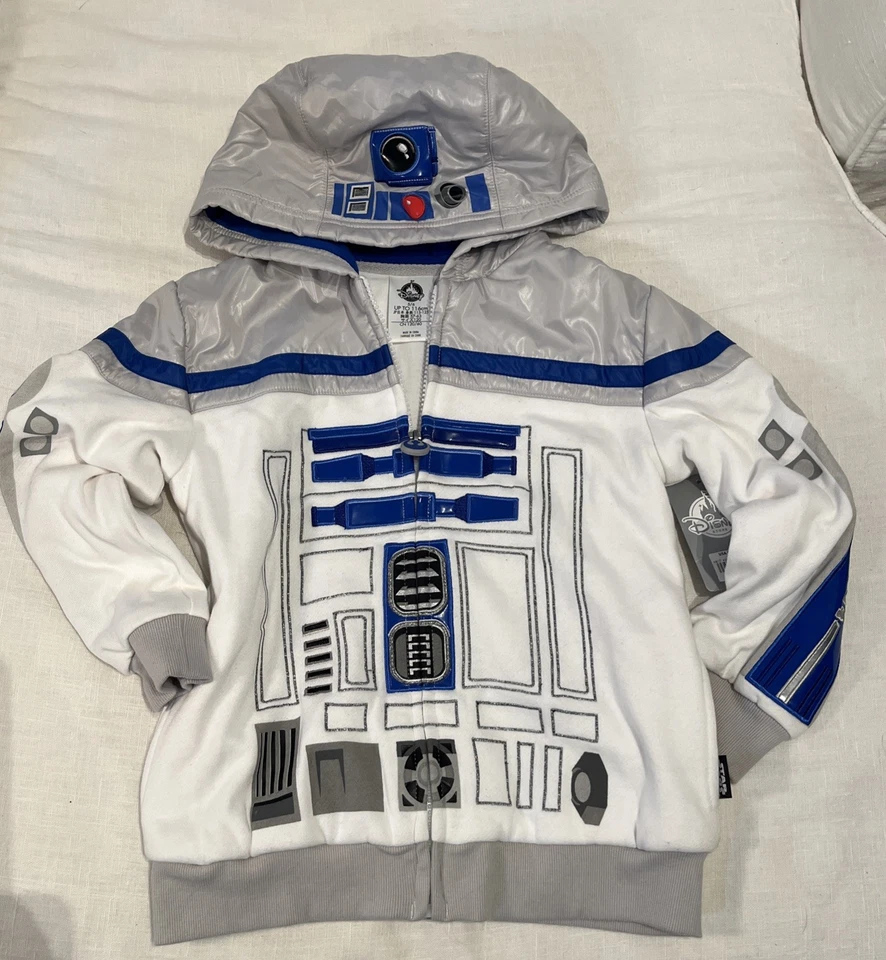 Disney R2-D2 Kids Zip Up Hooded Jacket Size 3 - Image 2 of 4