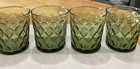 VTG Anchor Hocking Fire King Gemstone Kimberly Green Glass Rocks. Set Of 4