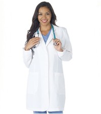 Meta Labwear Pro 3 pockets 33" length women's lab coat -White -Size 10 Medium 