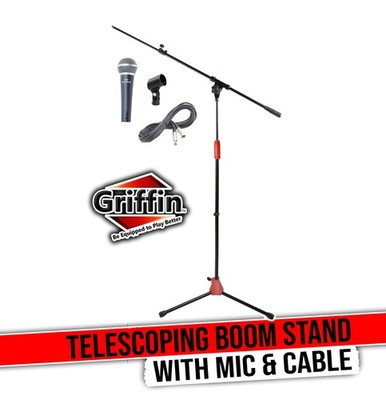 Microphone Stand Studio Package by GRIFFIN | Telescoping Boom Arm Mount & Tripod