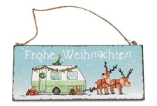 Formano Wandbild Metall " Frohe Weihnachten " Schild 30 x 13 cm Dekoration