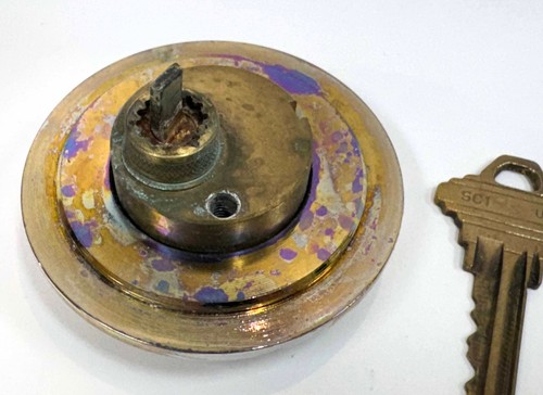 Baldwin SC.TRD Traditional Round Single Cylinder Keyed Entry Polished Brass READ - Picture 7 of 16
