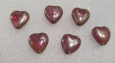 Six 12mm Heart Shape Czech Glass Beads
