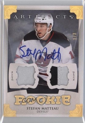 2013-14 Artifacts Rookies 1/3 Stefan Matteau #194 RPA Rookie Patch Auto RC 2a8