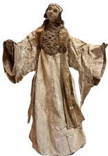 VTG Paper Mache Robed Man Signed Amarilis 1994 Very Detailed Face Folk Art