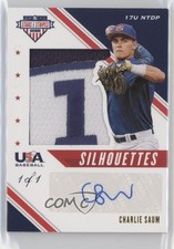 2020 Panini USA Baseball Stars & Stripes BB 1/1 Charlie Saum Patch Auto a8r
