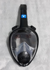 Full Face Snorkel Mask w/ Dry Top System Foldable NEW Snorkle Black/Blue