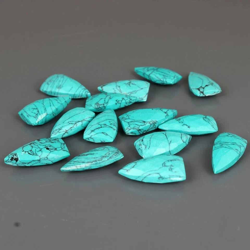 Natural Arizona Certified Blue Turquoise Pear Cut Loose Gemstones Lot 50 Pcs - Image 3 of 4