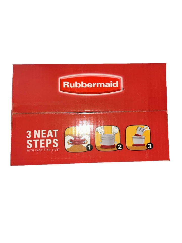 NEW (28 PC)  Glass RUBBERMAID FOOD STORAGE CONTAINERS SET W/EASY FIND LIDS Glass - Image 2 of 3