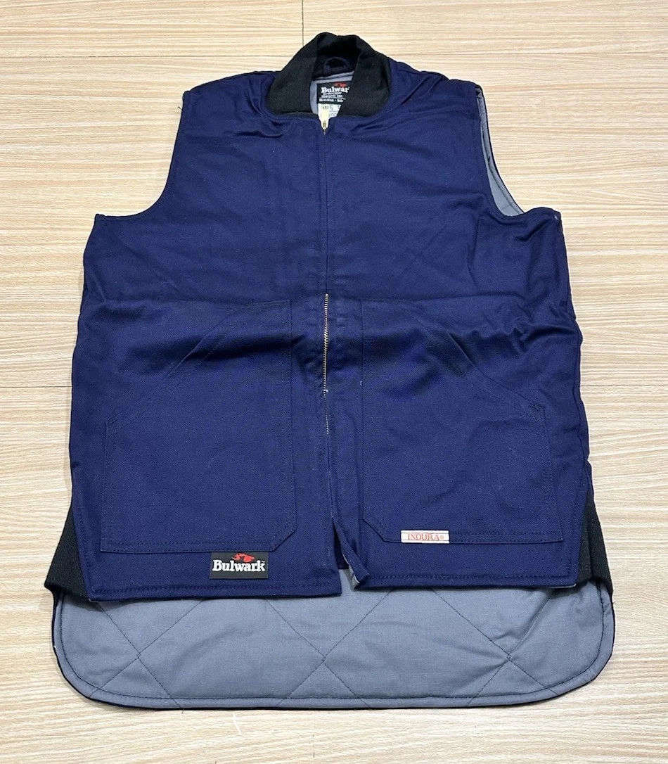 NEW Bulwark FR Flame-Resistant Workwear Men's Insulated Vest Zip Up Sz SMALL
