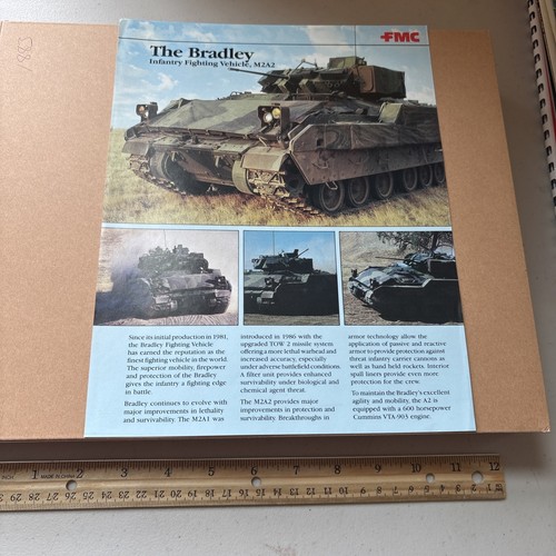 Vintage 1980s FMC The Bradley Infantry Fighting Military Vehicle M2A2 Brochure